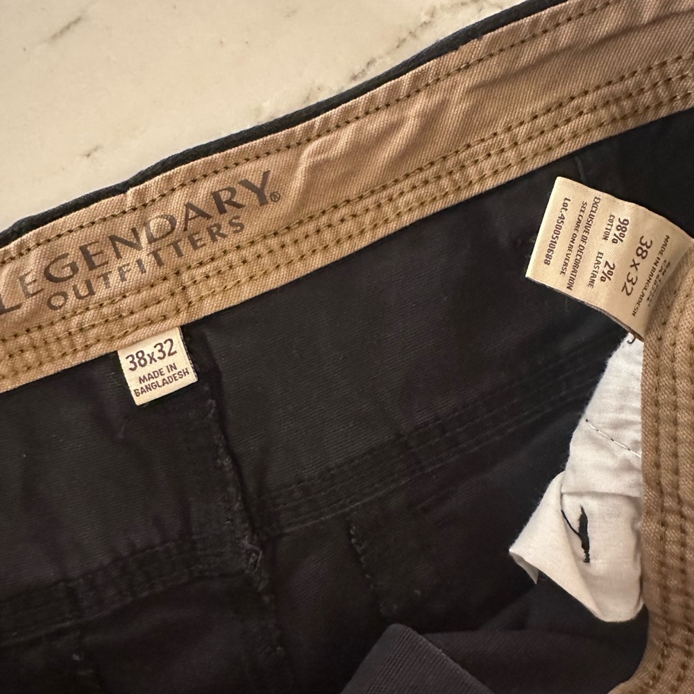 Legendary Outfitters Men's Stretch Canvas Pants Black 38X32 NWT - Picture 7 of 9